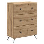 vidaXL Ladekast Artisanaal eiken 66 x 34,5 x 90 cm Bewerkt, Huis en Inrichting, Verzenden, Nieuw