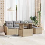 vidaXL Tuinbank Set met kussen 6 pcs Beige en Lichtgrijs, Verzenden, Nieuw