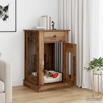 vidaXL Hond kennel meubel Oud hout 50 x 47,5 x 80 cm Bewerkt, Verzenden