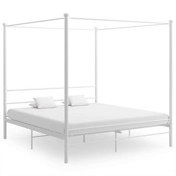 vidaXL Hemelbedframe metaal wit 180x200 cm, Verzenden, Nieuw