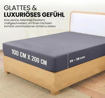 Utopia Bedding - Hoeslaken 100x200cm - Grijs (Slaapkamer), Maison & Meubles, Ophalen of Verzenden