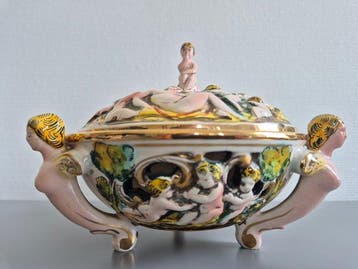 Schaal - Porselein - Capodimonte-stijl, Antiek en Kunst