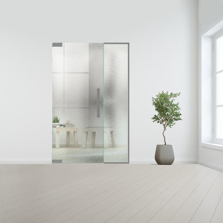 Glazen binnendeur met zijlicht zonder kozijn RVS beslag-Link, Doe-het-zelf en Bouw, Glas en Ramen, Nieuw, Verzenden