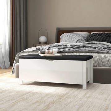 vidaXL Opbergbox met kussen 105x40x45 cm bewerkt hout, Huis en Inrichting, Kasten | Overige, Verzenden, Nieuw