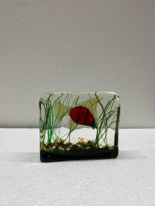 Murano-glas aquarium Sommerso – vintage sculptuur met vis, Antiek en Kunst, Antiek | Glaswerk en Kristal