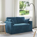 vidaXL bank / zetel Blauw 138 x 78 x 80 cm Fluweel, Verzenden