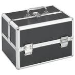 vidaXL Make-up koffer 22x30x21 cm aluminium zwart, Verzenden