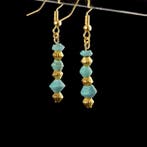 Oud-Romeins Oorbellen met Romeinse turquoise glazen kralen