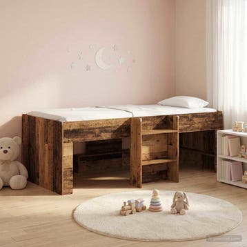 vidaXL Kinderhoogslaper Oud hout 90 x 190 cm Bewerkt hout, Verzenden, Nieuw