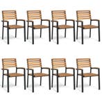 vidaXL Tuinstoelen 8 st stapelbaar massief acaciahout en, Tuin en Terras, Tuinstoelen, Verzenden, Nieuw