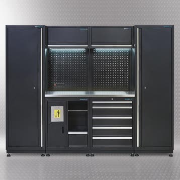 Datona Werkplaatsinrichting PREMIUM met RVS werkblad 250 cm, Doe-het-zelf en Bouw, Ophalen of Verzenden, Nieuw