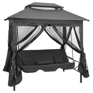 vidaXL Schommelbank voor buiten met dak 220x160x240 cm staal, Verzenden
