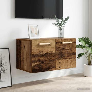 vidaXL Wandkast Oud hout 60 x 36,5 x 35 cm Bewerkt hout, Huis en Inrichting, Kasten | Overige, Verzenden, Nieuw