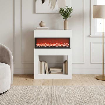 vidaXL Elektrische haard Wit 64 x 30 x 87 cm Bewerkt hout, Verzenden