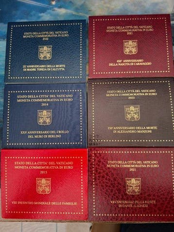 Vaticaan. 2 Euro 2014/2023 (6 stuks) (Zonder minimumprijs)