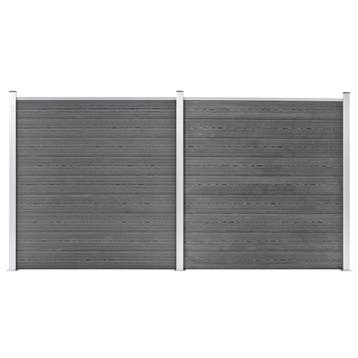 vidaXL Schutting 353x186 cm HKC grijs, Verzenden