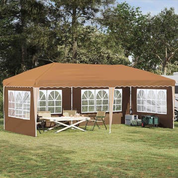 vidaXL Pop-up Feesttent 575 x 289 x 245 cm Beige, Verzenden, Nieuw