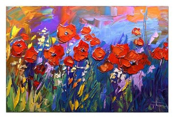 Olivier Pfleger - Mandrafina  Fleurs des champs  FORMAT XL, Antiquités & Art