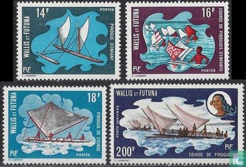 Wallis en Futuna - Kanozeilen - 1972, Timbres & Monnaies, Timbres | Océanie, Verzenden