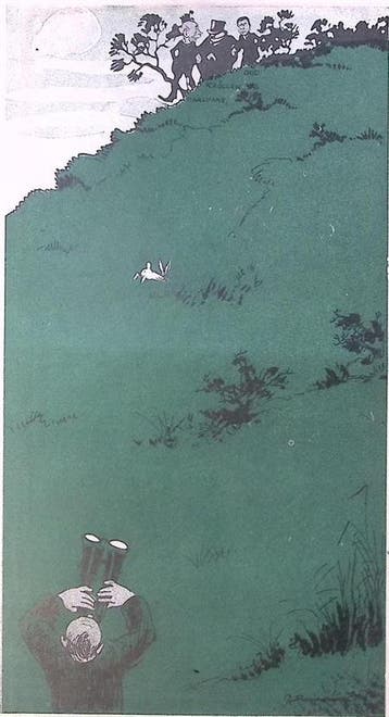 Spotprent over de Hoge Veluwe (lijst optie, Lithos), Antiek en Kunst, Verzenden