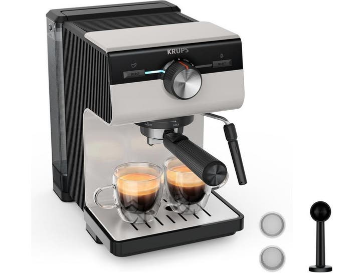 Krups XP381B - Pistonmachine - 15 bar druk - Lichtgrijs, Electroménager, Cafetières, Envoi