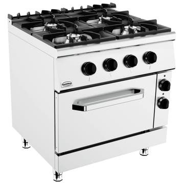 Fornuis + Oven | BASE 900 | Gas/Elektrisch | 4 Branders (4x, Verzenden, Nieuw in verpakking