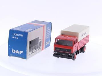 Schaal 1:50 Lion Car Nr.58 Daf 2800 enkelassige Bakwagen..., Ophalen of Verzenden, Gebruikt