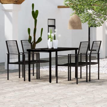 vidaXL 5-delige Tuinset zwart, Verzenden, Tuinset