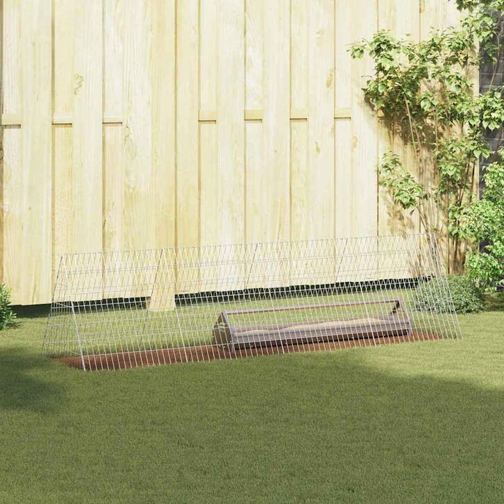 vidaXL Kippenhok Zilver 215 x 55 x 55 cm Gegevens staal, Dieren en Toebehoren, Knaagdieren en Konijnen | Hokken en Kooien, Nieuw