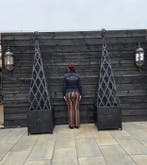 Jardinière (2) - Metaal - XL Set 245 cm - Zwart