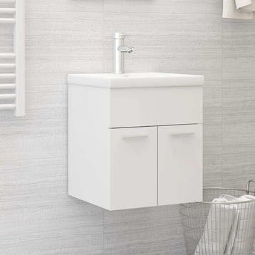 vidaXL Wastafelkast 41x38,5x46 cm bewerkt hout wit, Verzenden, Nieuw