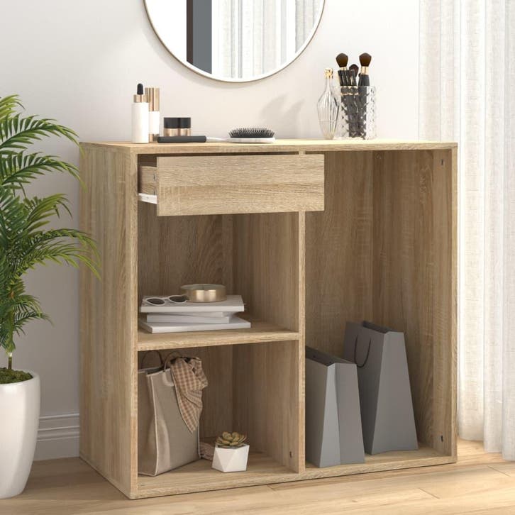 vidaXL Cosmeticakast 80x40x75 cm bewerkt hout sonoma, Huis en Inrichting, Kasten | Overige, Nieuw, Verzenden