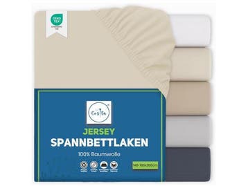 Veiling - Basics Hoeslaken 140 x 200 cm, 100% katoenen jerse, Huis en Inrichting, Gebruikt