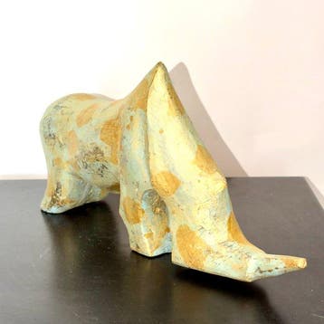 Abdoulaye Derme - sculptuur, Rhinocéros silencieux stylisé