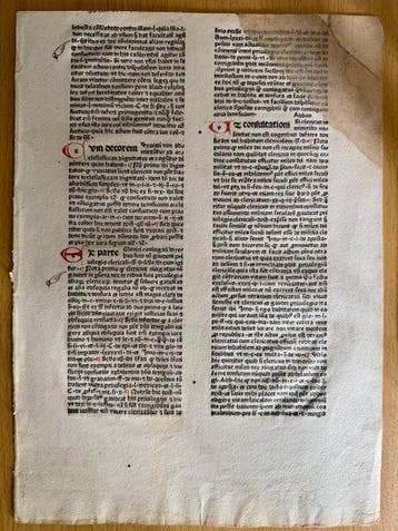 Nicolaus de Tudeschis - Incunabulum Leaf c. 1475–1495 |
