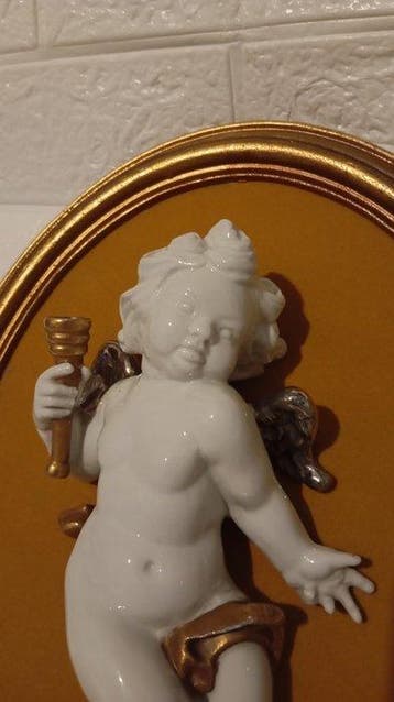 Figuur - Relieves ovales con querubines en porcelana (2) -, Antiek en Kunst