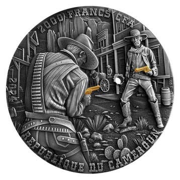 Kameroen. 2000 Francs 2025 Wild West 2 Oz (.999)