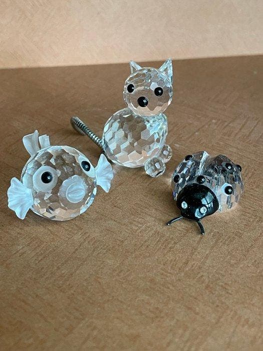Swarovski - Figurine - Set kogelvis - Lieveheersbeestje -, Antiek en Kunst, Curiosa en Brocante