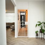 Stalen Binnendeur - 6 Vlaks - Wit - Helder glas - Met slot, Minder dan 80 cm, Binnendeur, Nieuw, Metaal