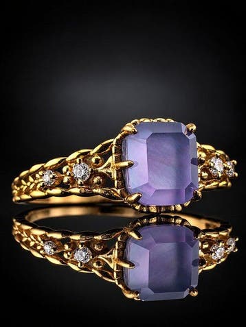 Zonder minimumprijs - Ring Lichtpaarse amethist ring - 925, Nieuw