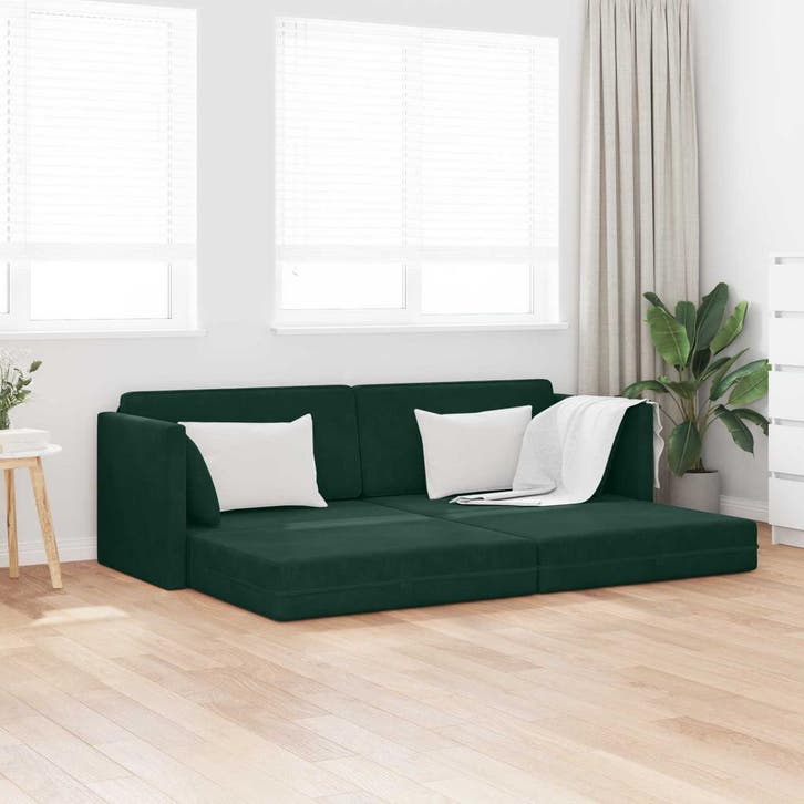 vidaXL Vloerslaapbank / zetel 200cm Donkergroen Fluweel, Huis en Inrichting, Zetels | Zetels, Nieuw, Verzenden