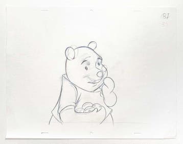 Winnie the Pooh Original Animation Drawing Piglets Big, Nieuw