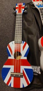 Mahalo - 3x sopraan ukelele met hoes, landen thema, UK USA