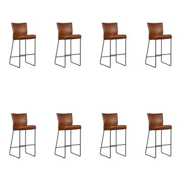 Set van 8 Leren barkrukken Mate hoog - Granada Savannah, Ophalen of Verzenden