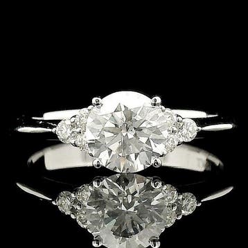 Ring - 18 karaat Witgoud - 1.22ct. tw. Diamant (Natuurlijk)