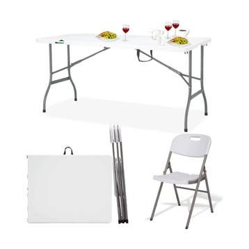 MaxxGarden Vouwtafel 152cm - Inklapbare Picknickset - met..., Ophalen of Verzenden, Nieuw