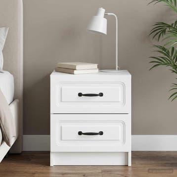 vidaXL Nachtkastje met lade Wit 43 x 34,5 x 44,5 cm Bewerkt, Verzenden, Nieuw