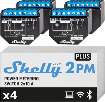 Shelly Plus 2PM 4-pack | Retour deal | 30% korting, Verzenden, Nieuw, Schakelaar