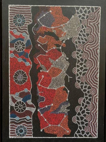 Onbekende kunstenaar - aboriginal acrylic painting