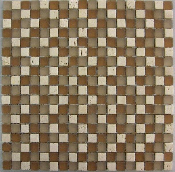 Wand Mozaïek Tegels Factory Glas/Marmer Donker Beige - Ma.., Bricolage & Construction, Dalles & Carrelages, Enlèvement ou Envoi